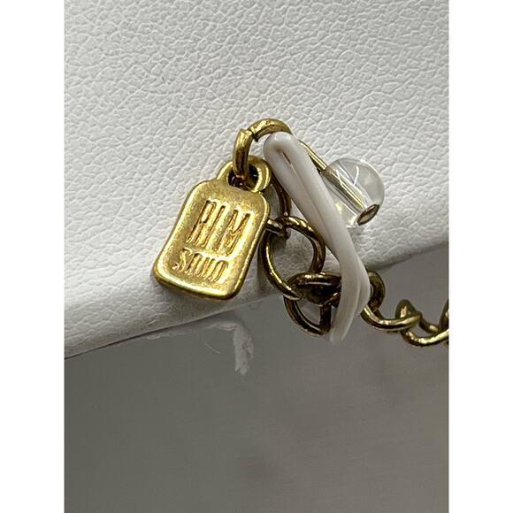 RLM Robert Lee Morris SOHO Gold Plated Clear Faceted Stone Necklace - Picture 8 of 8